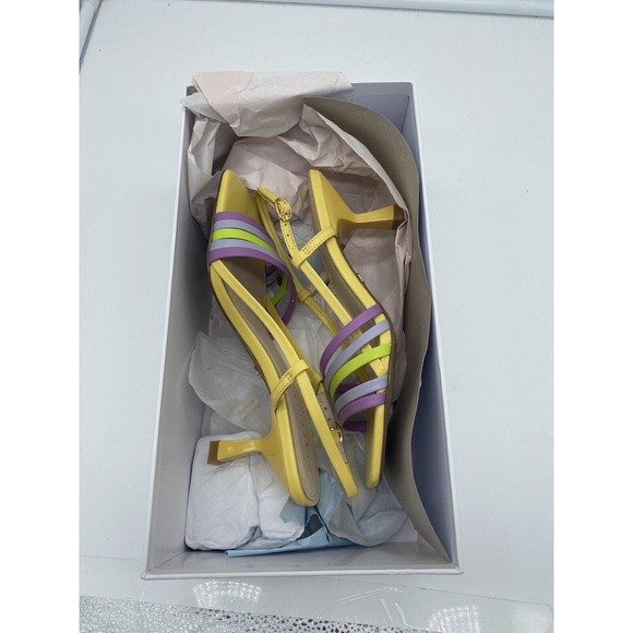 New‎ Cecelia New York Kasper Leather Heeled Slingback Sandals Multicolor Size 6M - Picture 7 of 7